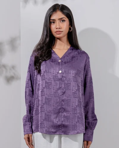 Female Loose Fit  Casual Top | Persian Indigo