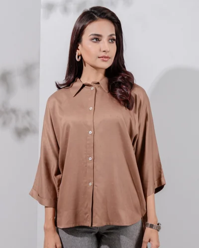 Female Loose Fit Casual Top | Mocha