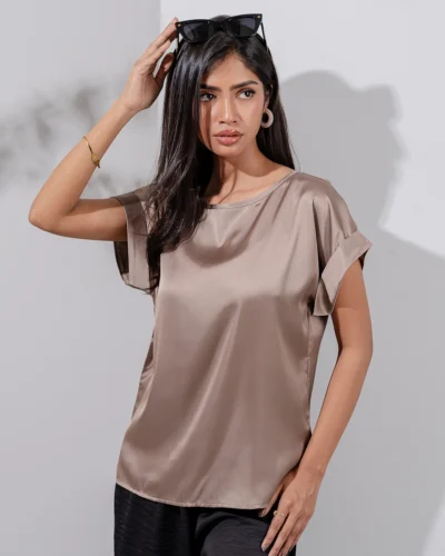 Female Loose Fit Casual Top | Taupe