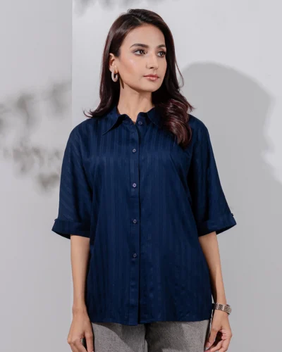 Female Loose Fit Casual Top | Dark Navy