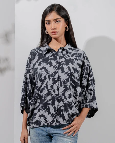 Female Oversize Casual Top | Ash Black