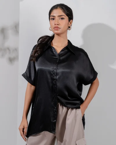 Female Oversize Casual Top | Black