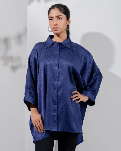 Female Oversize Kaftan Casual Top | Persian Indigo