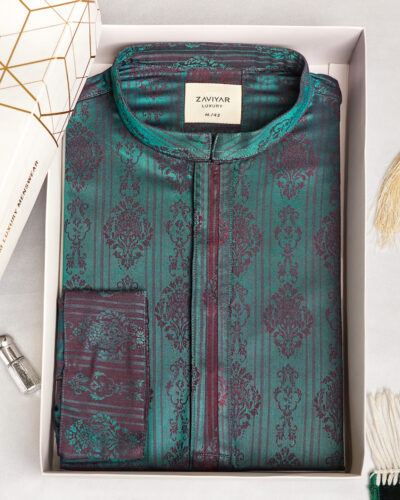 Zaviyar Premium Panjabi | Emerald Green