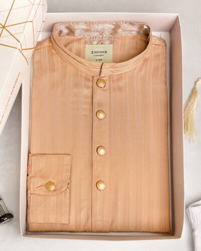 Zaviyar Premium Panjabi | Peach