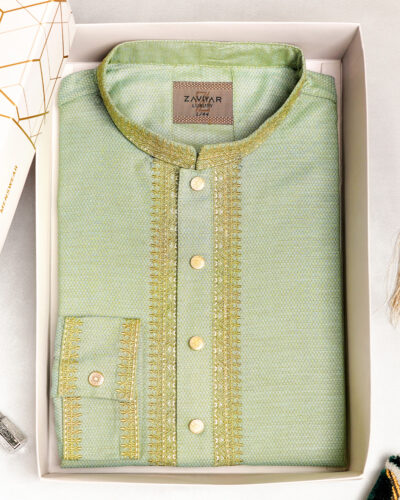 Zaviyar Premium Panjabi | Aqua Mint