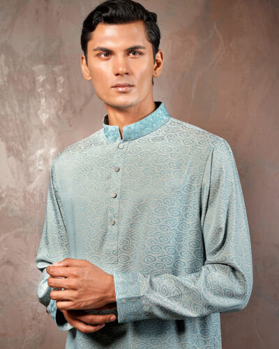 Zaviyar Premium Panjabi | Steel Blue