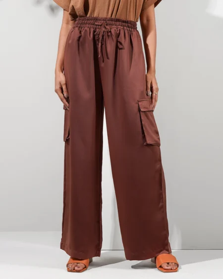 Female Wide Hem Cargo Pants | Coffee