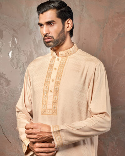 Zaviyar Premium Panjabi | Ivory White