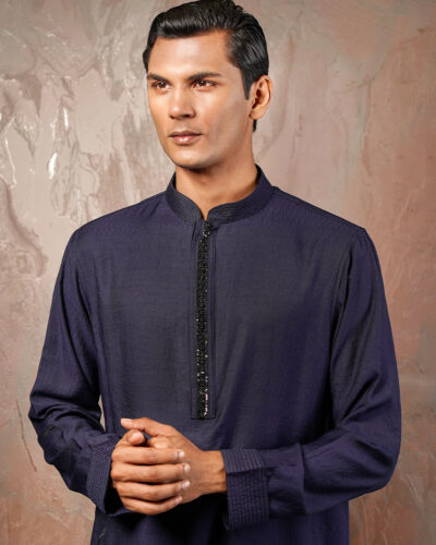 Zaviyar Premium Panjabi | Navy Blue