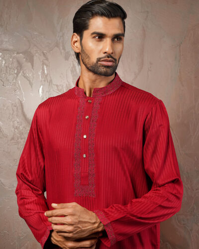 Zaviyar Premium Panjabi | Cherry Mahogony