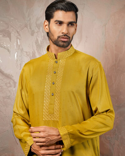 Zaviyar Premium Panjabi | Mustard