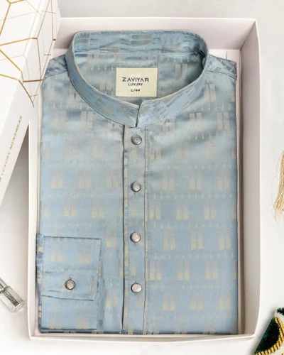 Zaviyar Premium Panjabi | Blue Ice