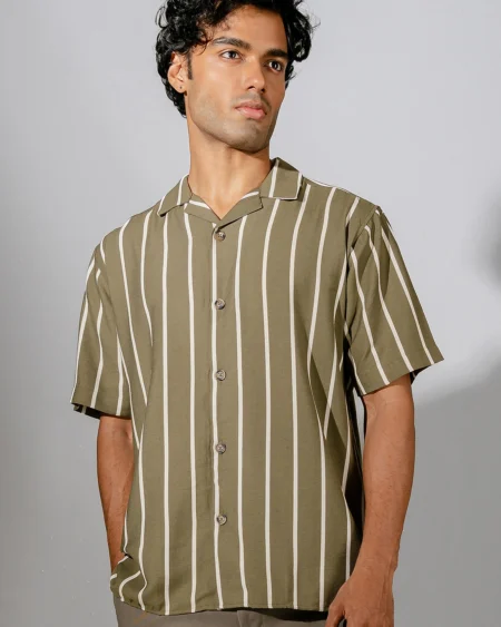 Occult Havana Cuban Shirt | Olive Green