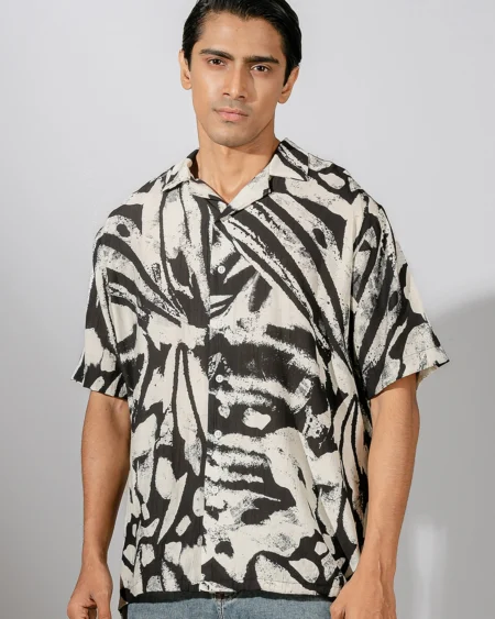 Occult Havana Cuban Shirt  | White Black