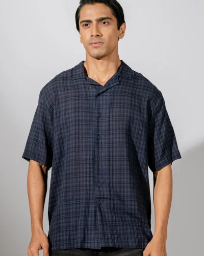 Occult Havana Cuban Shirt | Navy Blue