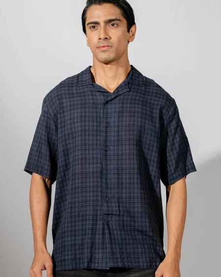 Occult Havana Cuban Shirt | Navy Blue