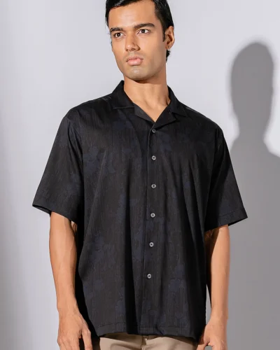 Occult Havana Cuban Shirt | Metal Black