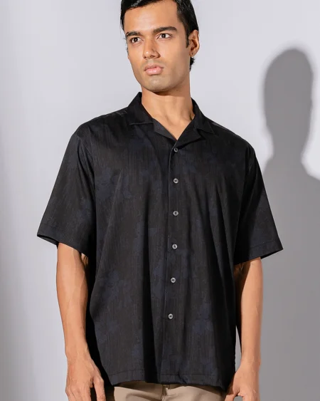 Occult Havana Cuban Shirt | Metal Black