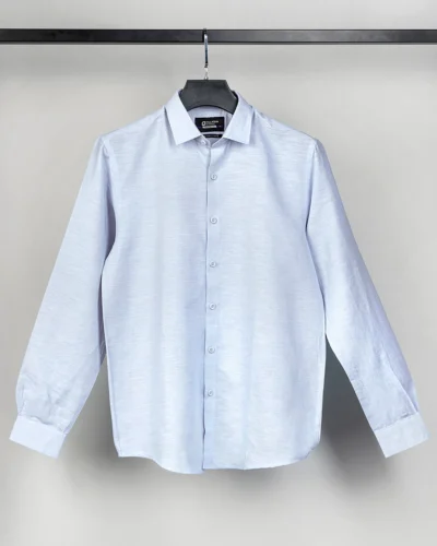 Luxury Linen tailored fit woven shirt | Powder Blue