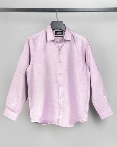 Luxury Linen tailored fit woven shirt | Lavender