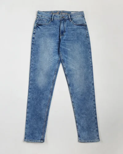 Cotton stretch slim straight fit 5 pocket jeans