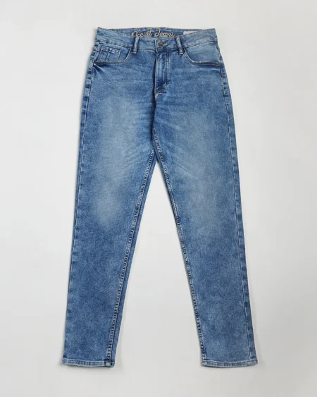 Cotton stretch slim straight fit 5 pocket jeans