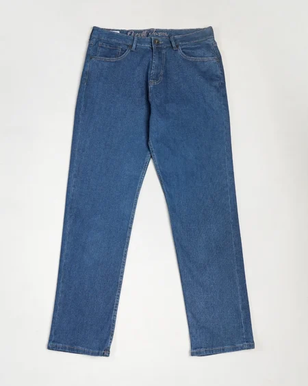 Cotton stretch relaxed fit 5 pocket jeans