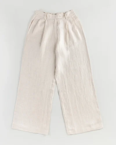 Female Bottom Wide Hem Details Straight Fit Pant | White Swan