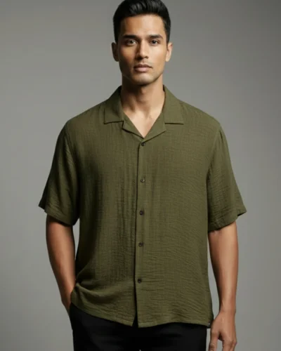 Occult Havana Cuban Shirt | Dark Olive