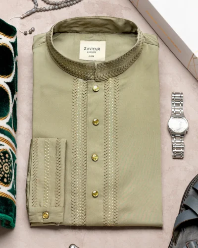 Zaviyar Premium Panjabi | Sage