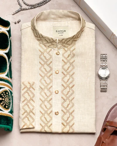 Zaviyar Premium Panjabi | Khaki