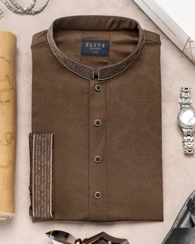 Zaviyar Premium Panjabi | Chocolate