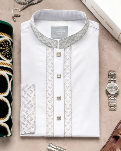 Zaviyar Premium Panjabi | White