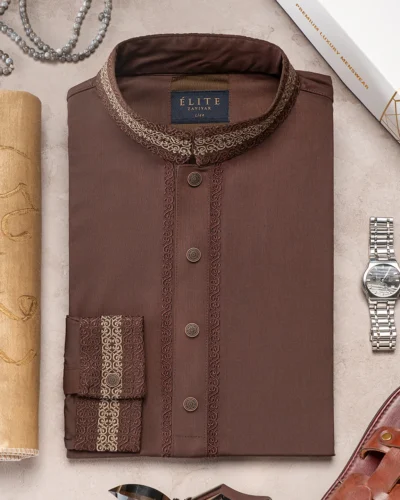 Zaviyar Premium Panjabi | Walnut Brown