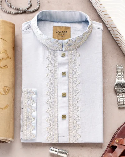 Zaviyar Premium Panjabi | Light Blue