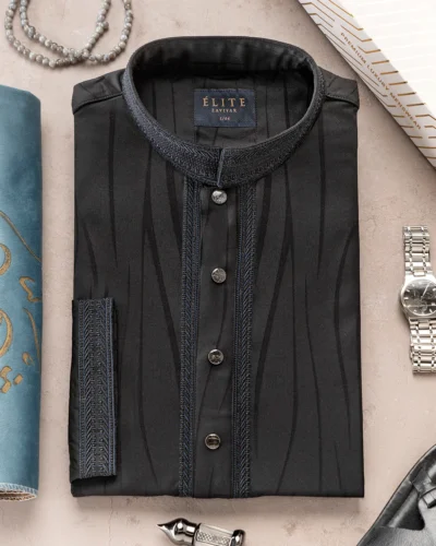 Zaviyar Premium Panjabi | Jade Black