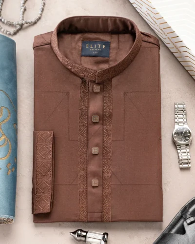 Zaviyar Premium Panjabi | Chocolate