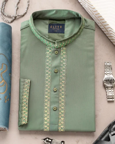 Zaviyar Premium Panjabi | Sage