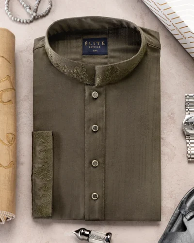 Zaviyar Premium Panjabi | Mocha