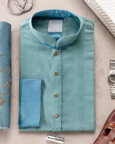 Zaviyar Premium Panjabi | Stone blue