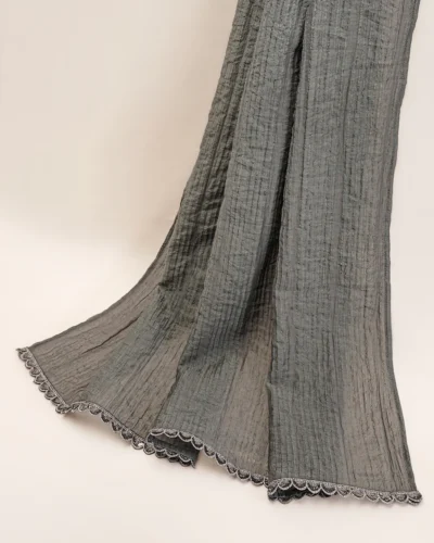 Premium Crinkle Cotton Blend Dupatta | Ash