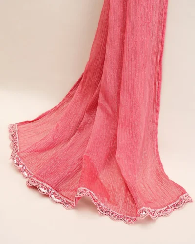 Premium Sheer Georgette Dupatta | Pink Icing