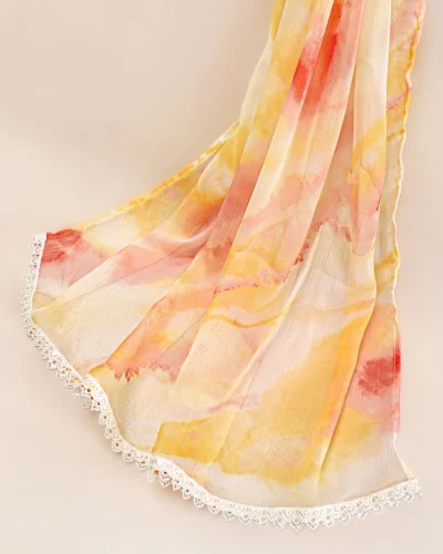 Premium Organza Dupatta | Butter Yellow