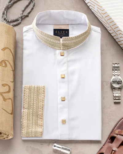 Zaviyar Premium Panjabi | White
