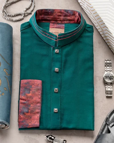 Zaviyar Premium Panjabi | Emerald Green