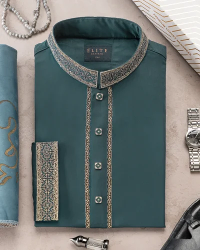Zaviyar Premium Panjabi | Emerald Green