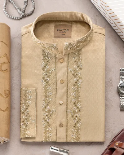 Zaviyar Premium Panjabi | Red Sand