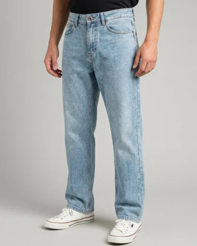 Cotton stretch relaxed fit 5 pocket jeans