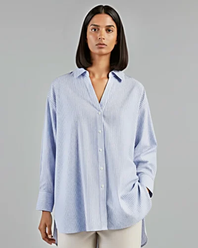 Female Premium Cotton Loose Fited Top | Sky